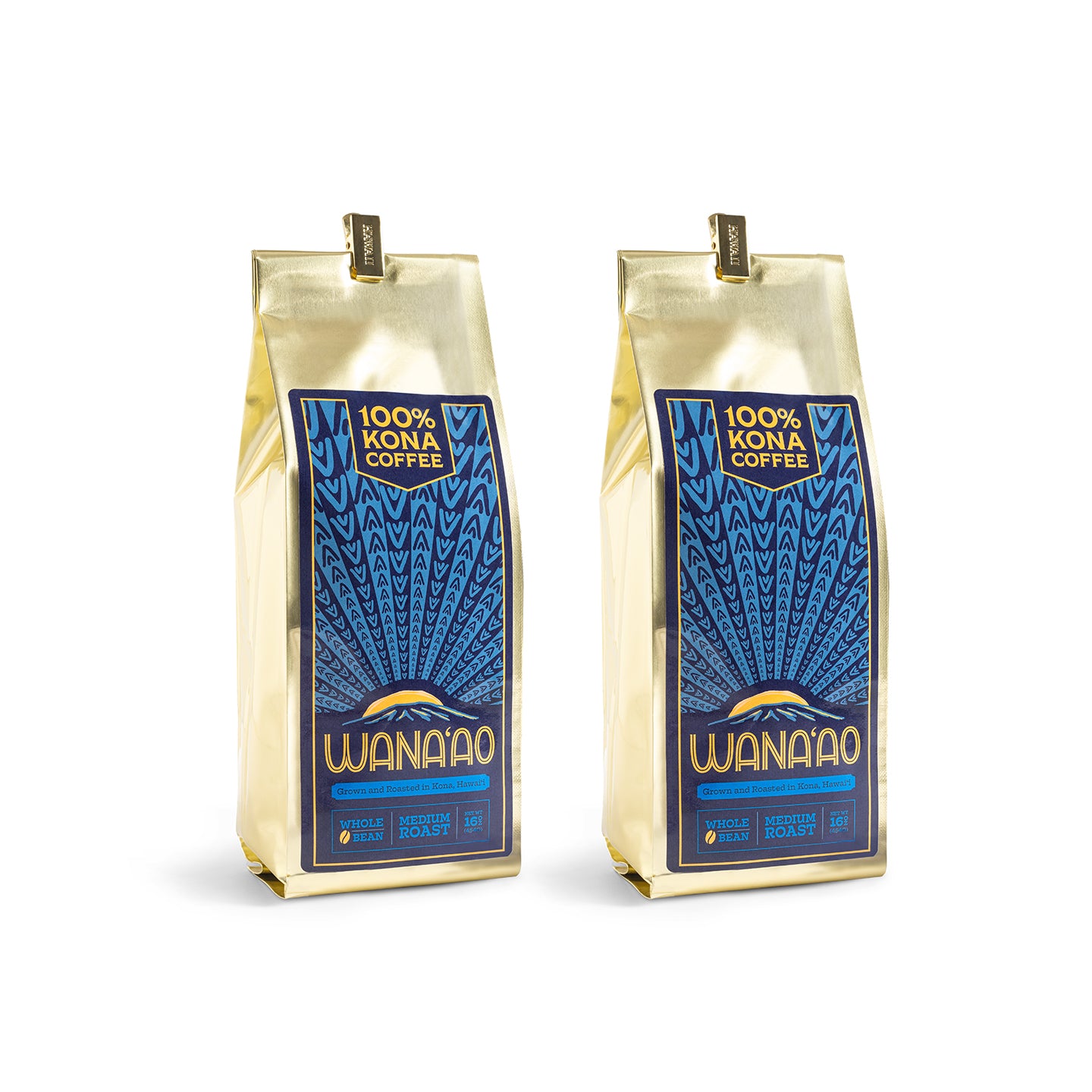 新品　ハワイ限定　 KONA COFFEE 100% 挽き豆 2袋 Two(2) 16oz Bags of Pure 100% Kona Coffee | Wana'ao Kona Coffee