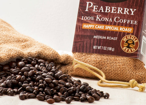 Four bags of 7oz bag of 100% Kona Peaberry Coffee | Wana'ao Kona Coffee