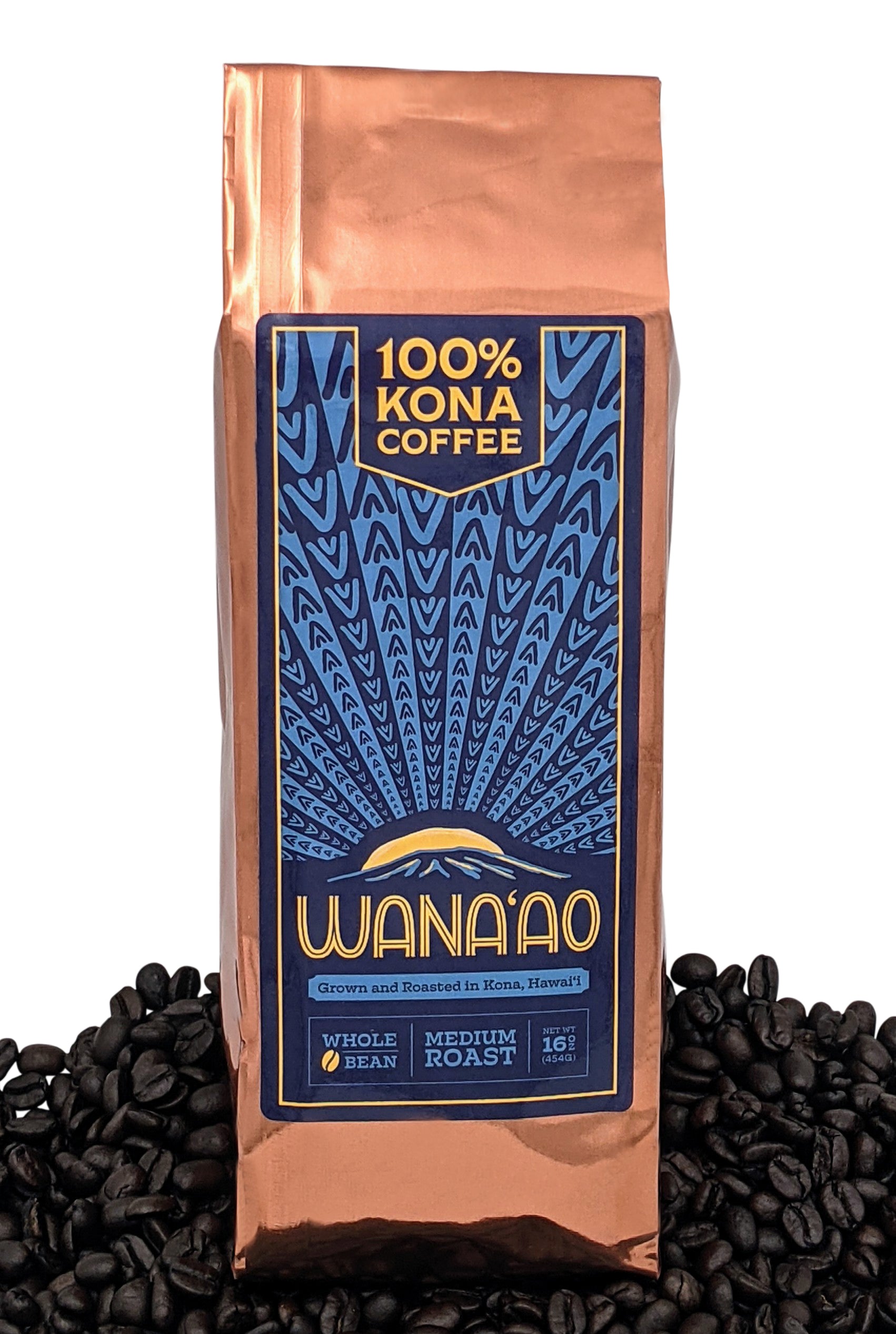 16oz Bag of Pure 100% Kona Coffee from Hawaii | Wana'ao Kona Coffee