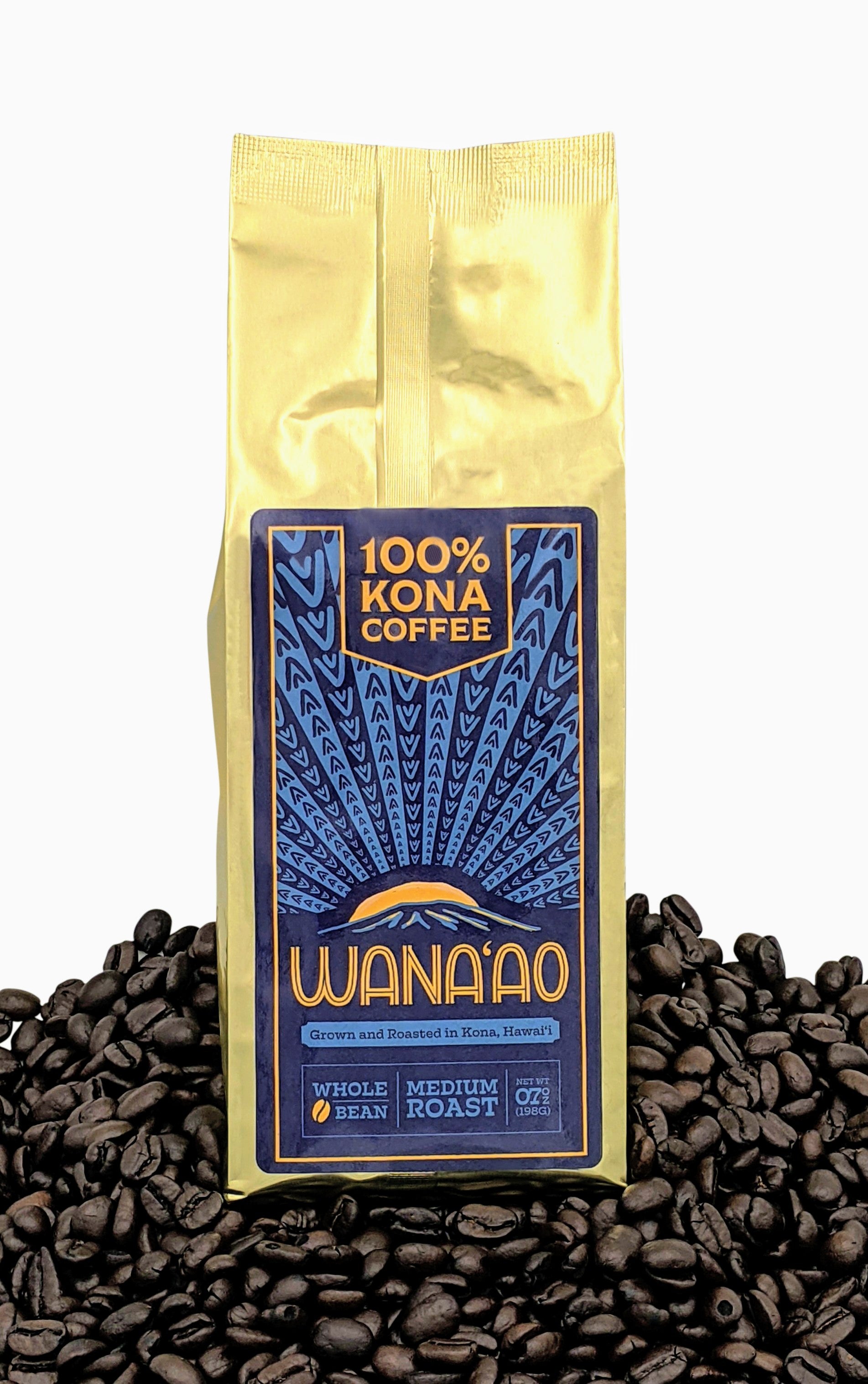 7oz Bag of pure 100% Kona Coffee | Wana'ao Kona Coffee